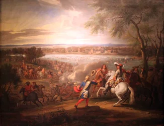 Luigi XIV, Re di Francia, attraversa il Reno a Lobith il 12 giugno 1672